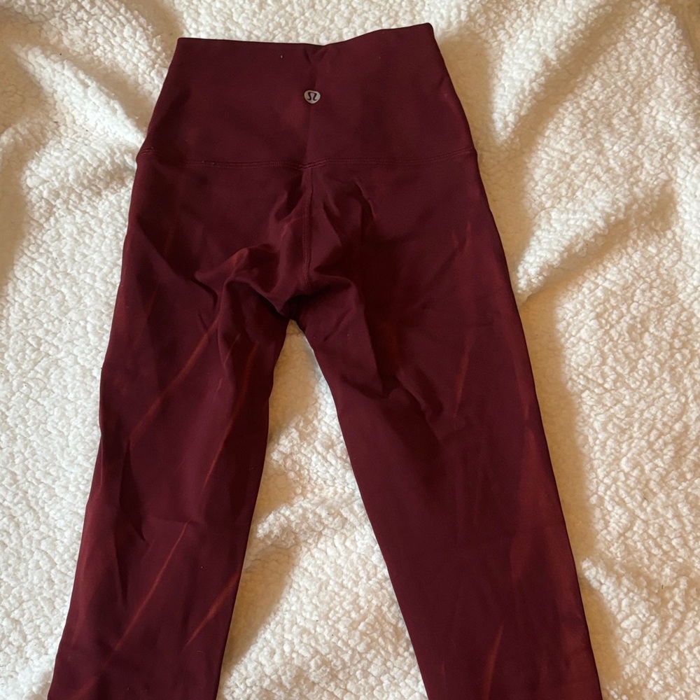 Lululemon Burgundy/Red High-Waisted Leggings Size 0